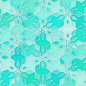 snowflake in mint and green