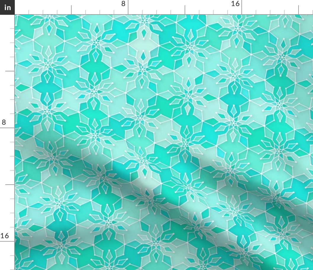 snowflake in mint and green