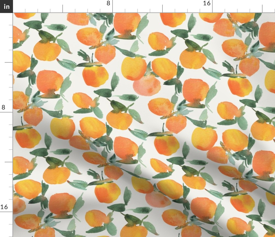 sicilian tangerines - watercolor citrus fruits - italian mandarines - watercolour christmas smell for modern home decor b193-4