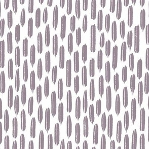 320 - Small scale Serene cool neutral slate purple grey and off white  paint brush stroke marks, organic textures vertical shapes, for apparel for adults, children and duvet covers, table cloths and curtains 