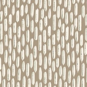 320 - Small  scale Serene cool neutral taupe beige and cream paint brush stroke marks, organic textures vertical shapes, for apparel for adults, children and duvet covers, table cloths and curtains 
