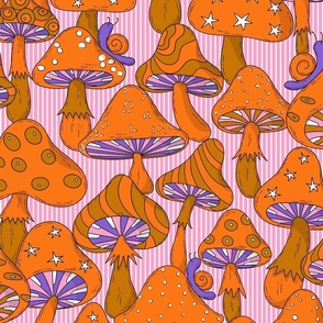 Pink and Orange Mushrooms - Large Scale