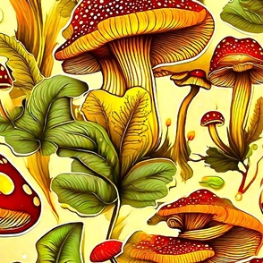 Vintage style mushrooms