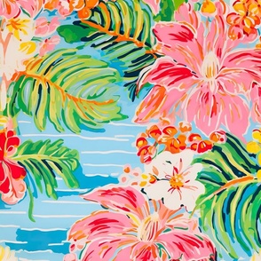 Jumbo Island Bloom Harmony - Tropical Floral Extravaganza