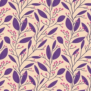 Branches & Berries in purple and pink