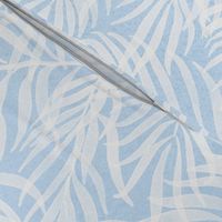 Tropical Palm Fronds - Large - Light Blue and white - Coastal leaves Beach Nautical tree island Jungle plant leaf Nature summer Florida fern Neutral Pale serene spa wallpaper