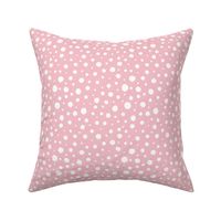 Hand Drawn Doodle Polka Dots in Baby Pink (Small Scale)