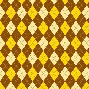 Custom 1 in 8 classic argyle plaid in yellow and brown
