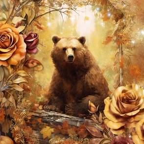 27x36 blanket autumn  bear