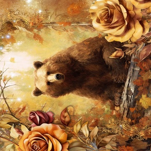 36x54 blanket Autumn bear 