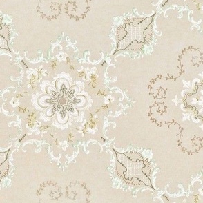 lacy neutral ceiling paper