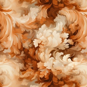 Copper & Ivory Flowing Abstract - large