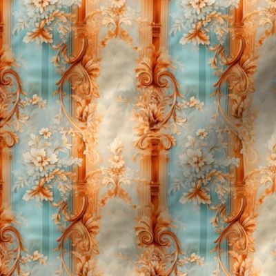 Bronze & Blue Floral - small