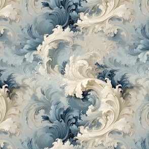 Blue & Ivory Rococo - small