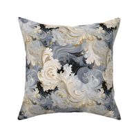 Gray, Ivory & Gold Rococo - medium