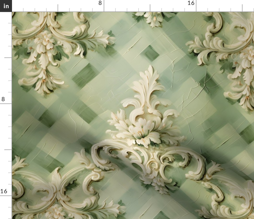 Green & Ivory Rococo - large