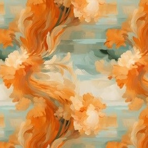 Orange & Turquoise Abstract - small