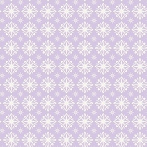 White Snowflakes on a Purple Background Small Scale