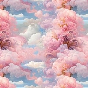 Pink & White Clouds on Blue - small
