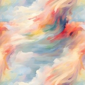 Muted Rainbow Abstract Paint - small