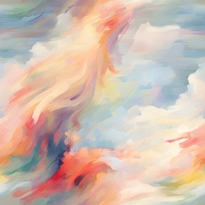 Muted Rainbow Abstract Paint - medium