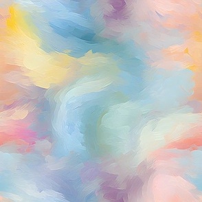 Pastel Rainbow Abstract Paint - medium