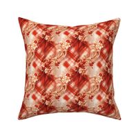 Red & Tan Floral Rococo - small