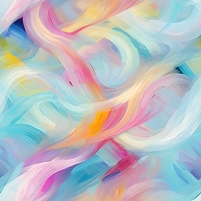 Pastel Rainbow Abstract Paint - medium