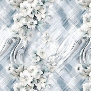 White & Gray Floral - small