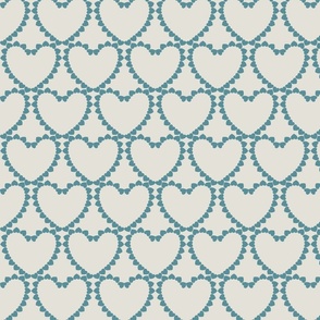 Hearts Made of Hearts in off-white and bright blue