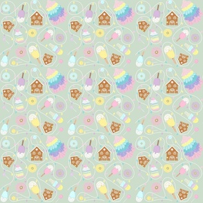 Candy Pastel Christmas with pale green background 