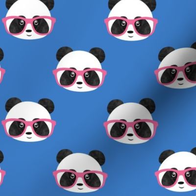 Cute Giant Pandas with glasses - blue - LAD23
