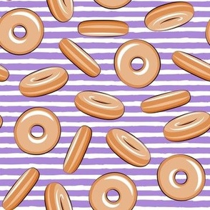 Glazed donuts - purple stripes - LAD23