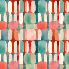 Modernist Hues: Abstract Repetition in Watercolor Harmony  (174)