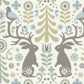 Jackalope Forest Gray Large Scale