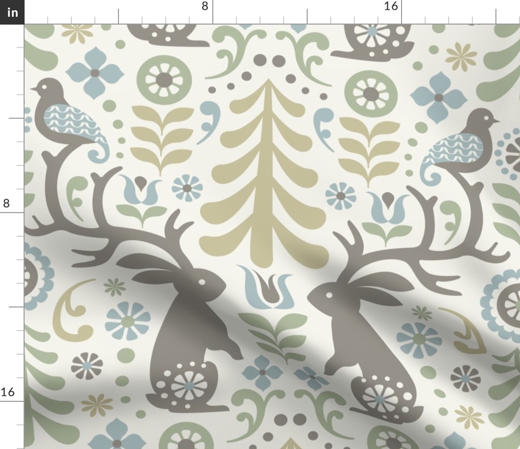 Jackalope Forest Gray Large Scale