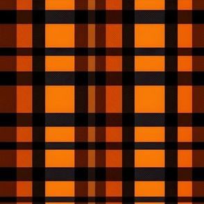 Black, Brown & Orange Plaid - medium