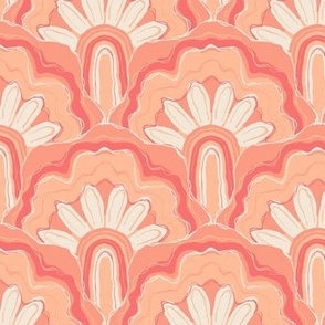 Deco Peacock - Peach Fuzz - Pantone Color of the Year 2024