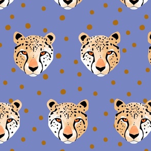 Cheetah blue on polkadots