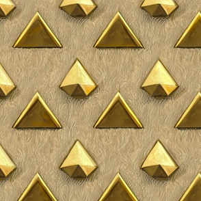 Gold-Studded Pyramids on a  Textured Background-SMALLER SCALE