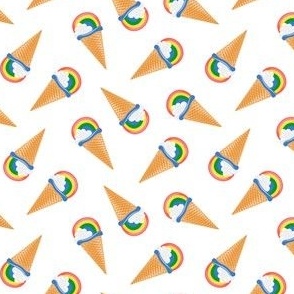 (small scale) Rainbow Ice Cream Cones - Summer Treats - OG - LAD23