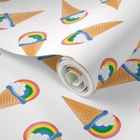 Rainbow Ice Cream Cones - Summer Treats - OG - LAD23