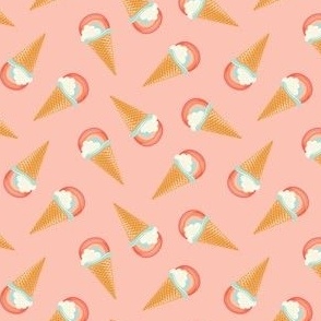 (small scale) Rainbow Ice Cream Cones - Summer Treats - pink - LAD23
