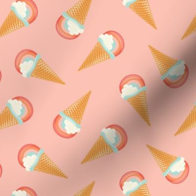 Rainbow Ice Cream Cones - Summer Treats - pink - LAD23