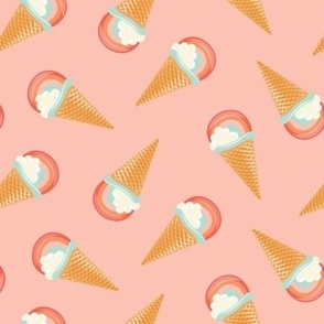 Rainbow Ice Cream Cones - Summer Treats - pink - LAD23