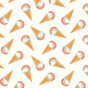 (small scale) Rainbow Ice Cream Cones - Summer Treats - cream - LAD23