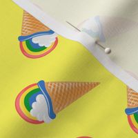 Rainbow Ice Cream Cones - Summer Treats - yellow - LAD23