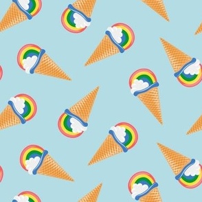 Rainbow Ice Cream Cones - Summer Treats - blue - LAD23