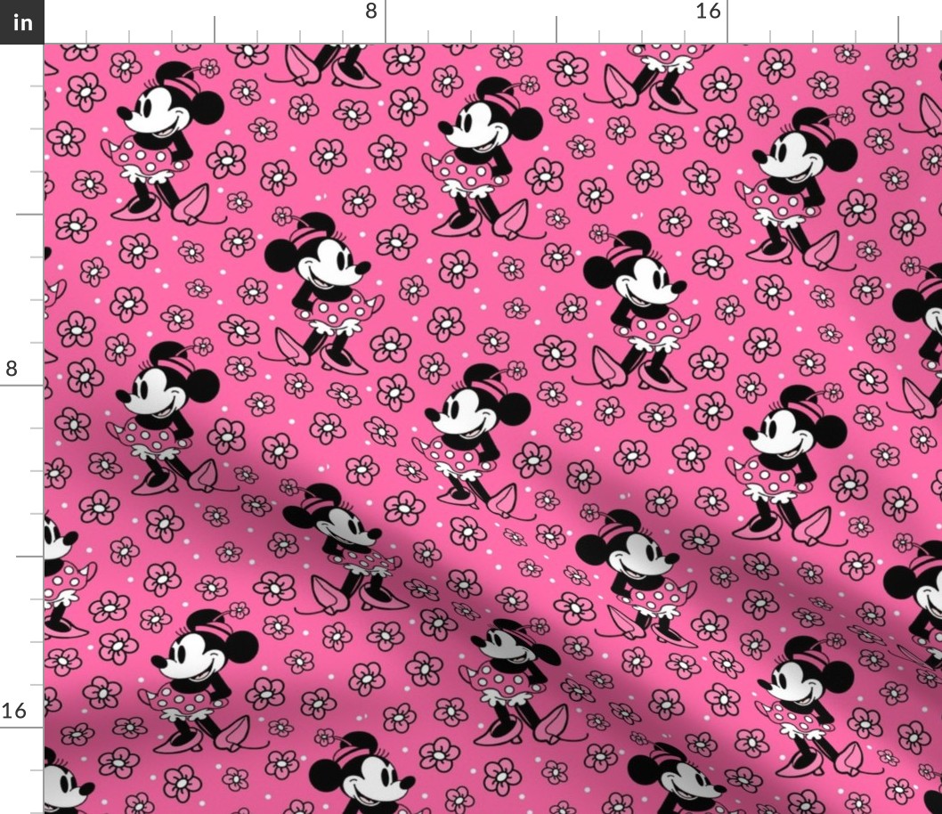 Bigger Scale Steamboat Willie Minnie Mouse in Hot Pink