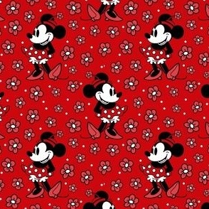 Smaller Scale Steamboat Willie Minnie Mouse in Red